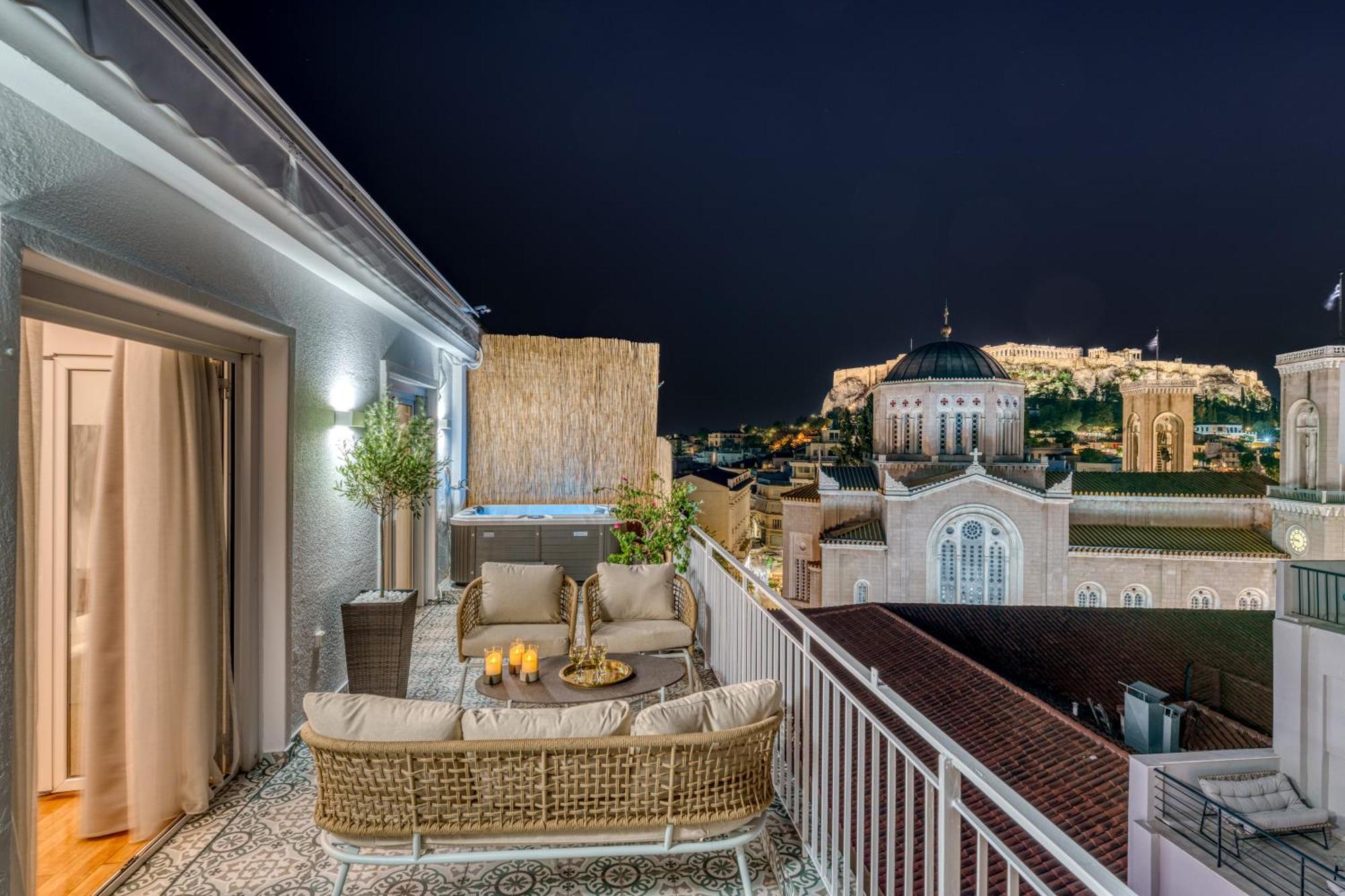 Luxury With Acropolis View Balcony And Jacuzzi 雅典
